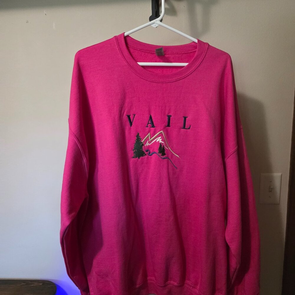 Soft Embroidered Pink Crewneck Sweater 2X